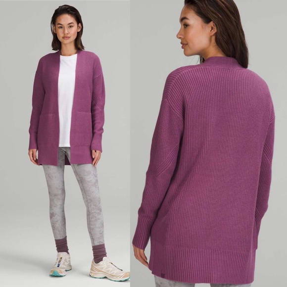 lululemon athletica Sweaters - Lululemon Cashlu Sweater Wrap XS/S Vintage Plum